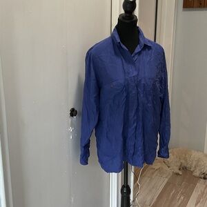 P371. Vittoria Virini Royal Blue Silk Blouse |S